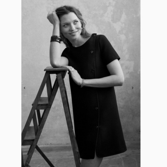 SEZANE Women Carolle Front Buttons Black Dress 38 Mid-length CUTE - Picture 7 of 8